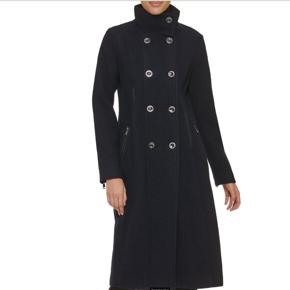 NWOT  $375 Guess Wool Blend Trench Coat NAVY XL - Picture 3 of 11